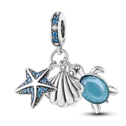 Summer Series Original 925 Sterling Silver Charms Bead Blue Marine Life Pendant Fit Original Bracelet For Women Jewelry Gift