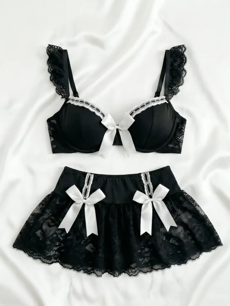 Sexy Lingerie Seamless Underwear Fancy Women Erotic Outfit Open Sexy Bra Set Fantasy Mini Skirt Bra Set Cosplay Costumes Women