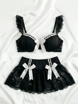 Sexy Lingerie Seamless Underwear Fancy Women Erotic Outfit Open Sexy Bra Set Fantasy Mini Skirt Bra Set Cosplay Costumes Women