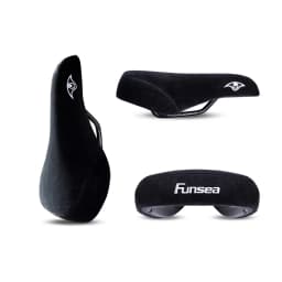Funsea Bicycle Accessories Saddle for Wheelie Stunt Big BMX Cruiser Bike Seat with Grippy Surface 8mm Steel Rail White Eagle Eye
