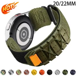 20 22mm Camouflage Nylon Strap for Samsung Galaxy Watch 7 6 5 4 40/44mm 6Classic 5Pro Bracelet for Huawei GT6/5/4 6/5/4Pro Band