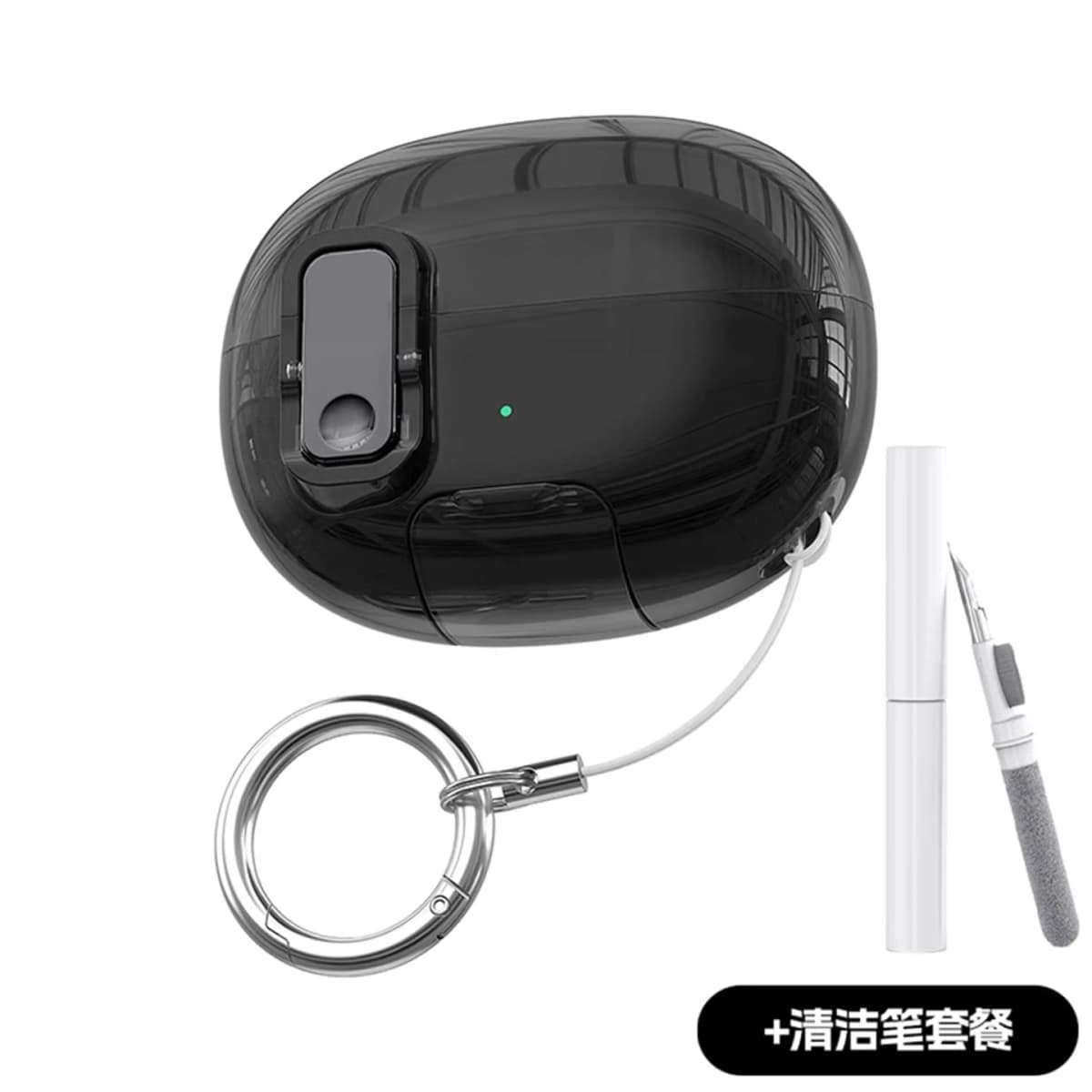 Secure Lock Clear Black Case For Shokz OpenDots One E310 Anti-drop Soft TPU Cover With Secure Lock Cleaning Pen Complete Earbud