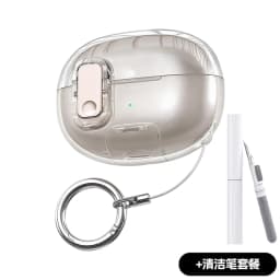 Secure Lock Clear Black Case For Shokz OpenDots One E310 Anti-drop Soft TPU Cover With Secure Lock Cleaning Pen Complete Earbud