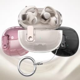 Secure Lock Clear Black Case For Shokz OpenDots One E310 Anti-drop Soft TPU Cover With Secure Lock Cleaning Pen Complete Earbud