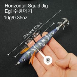 Horizontal Squid Jig Egi Set 12.5cm Glow in The Dark Wood Shrimp UV Squid Lure Sea Cuttlefish Octopus Saltwater Tackle