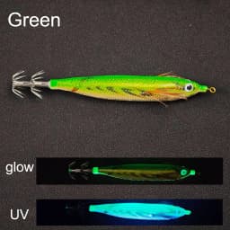 Horizontal Squid Jig Egi Set 12.5cm Glow in The Dark Wood Shrimp UV Squid Lure Sea Cuttlefish Octopus Saltwater Tackle