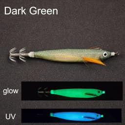 Horizontal Squid Jig Egi Set 12.5cm Glow in The Dark Wood Shrimp UV Squid Lure Sea Cuttlefish Octopus Saltwater Tackle