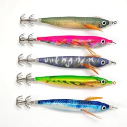 Horizontal Squid Jig Egi Set 12.5cm Glow in The Dark Wood Shrimp UV Squid Lure Sea Cuttlefish Octopus Saltwater Tackle