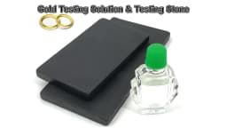 Gold Testing Stone & Acid Solution Kit for 10K/14K/18K/22K/24K Gold, Portable Precious Metal Detector Tool for Jewelry Testing