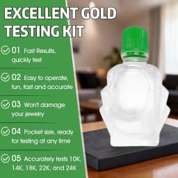 Gold Testing Stone & Acid Solution Kit for 10K/14K/18K/22K/24K Gold, Portable Precious Metal Detector Tool for Jewelry Testing