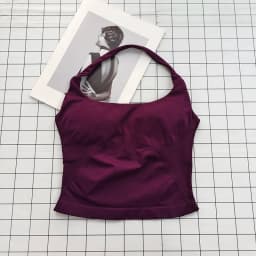 Women's Halter Neck Backless Camisole Sports Set with Padded, Shockproof Yoga Tank Top for Gym Fitness Workout & Daily Outdoor W