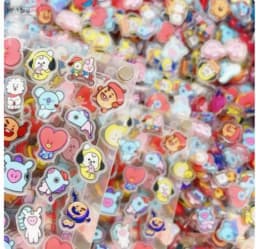 60PCS 2CM Kawaii BT21 Acrylic Sheet DIY Accessory Decoration Phone Case Material CHIMMY COOKY KOYA TATA Anime Gift Toys
