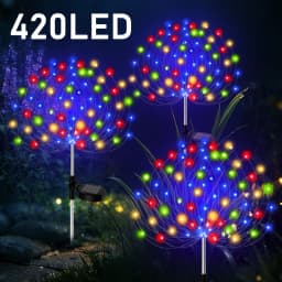 Solar Firework Light Outdoor Garden Flower Lights Decorative with Stake for Yard Patio Garden Pathway Courtyard Villa Lawn Lamp
