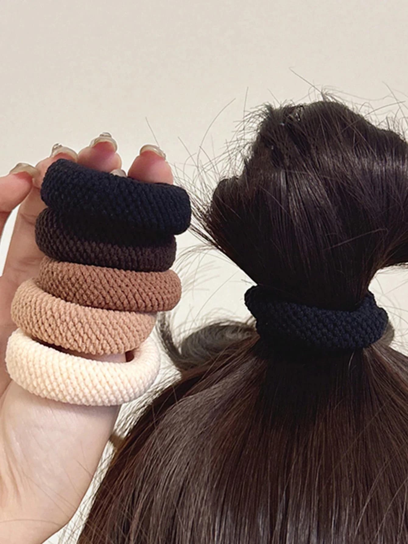 2026 5/10 Mix Color High Elasticity Thickened Versatile Simple Scrunchies, Hair-Friendly (Random Color) Hair Ties Hair Rope