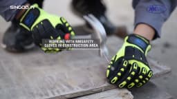 Cut Resistant Safety Work Glove Anti Vibration Anti Impact Oil-proof Protective With Nitrile Dipped Palm Glove for Working