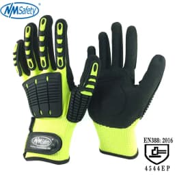 Cut Resistant Safety Work Glove Anti Vibration Anti Impact Oil-proof Protective With Nitrile Dipped Palm Glove for Working