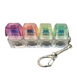Fashion 4-Button Clicker Toy With RGB Light -Transparent 4-Keys Keyboard Keycap Keychain, Fidget Toy For Decompression&Daily Fun