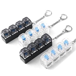 Fashion 4-Button Clicker Toy With RGB Light -Transparent 4-Keys Keyboard Keycap Keychain, Fidget Toy For Decompression&Daily Fun