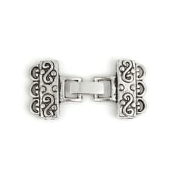 5 Sets Doreen Box End Caps for Bracelets / Necklace 4.6x2.3cm Antique Bronze Silver Color Findings For DIY Jewelry Making