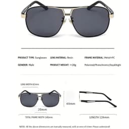 Men's Aviator Sunglasses — Military-Style Metal-Frame Shades with UV Protection and Anti-Glare
