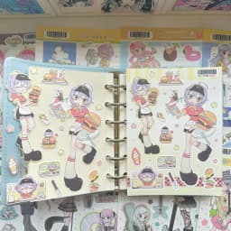 1/9PCS Korean Summer Girl Sticker Cute Dessert Girl Cartoon Character Stickers Journal Diary Scrapbook Diy Decorative Stickers