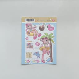 1/9PCS Korean Summer Girl Sticker Cute Dessert Girl Cartoon Character Stickers Journal Diary Scrapbook Diy Decorative Stickers