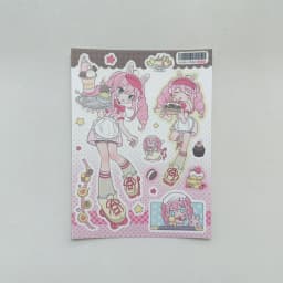 1/9PCS Korean Summer Girl Sticker Cute Dessert Girl Cartoon Character Stickers Journal Diary Scrapbook Diy Decorative Stickers