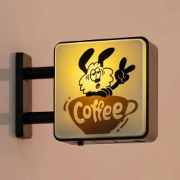 LED Coffee Bar Fridge Magnet with Light Creative Pegboard Decor for Home and Cafe Illuminated Sign