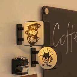 LED Coffee Bar Fridge Magnet with Light Creative Pegboard Decor for Home and Cafe Illuminated Sign