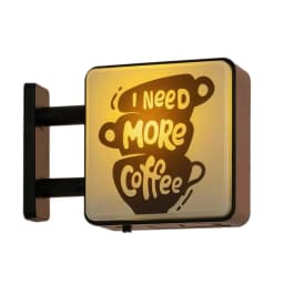LED Coffee Bar Fridge Magnet with Light Creative Pegboard Decor for Home and Cafe Illuminated Sign