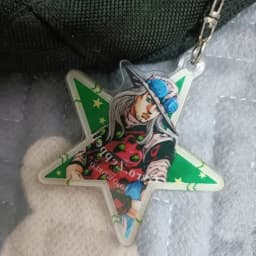 Anime JoJo's Bizarre Adventure Keychain Julius Caesar Zeppeli Kujo Jotaro Star Pendant Keychain Acrylic Pendant Backpack Decorat