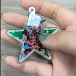 Anime JoJo's Bizarre Adventure Keychain Julius Caesar Zeppeli Kujo Jotaro Star Pendant Keychain Acrylic Pendant Backpack Decorat