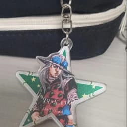 Anime JoJo's Bizarre Adventure Keychain Julius Caesar Zeppeli Kujo Jotaro Star Pendant Keychain Acrylic Pendant Backpack Decorat