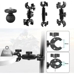 Double Clamp Camera Mount Arm Clip Crab Support Motorcycle Handlebar Pole Bracket For GoPro Hero Insta 360 DJI Sport Accessories
