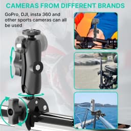 Double Clamp Camera Mount Arm Clip Crab Support Motorcycle Handlebar Pole Bracket For GoPro Hero Insta 360 DJI Sport Accessories