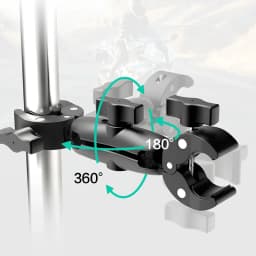 Double Clamp Camera Mount Arm Clip Crab Support Motorcycle Handlebar Pole Bracket For GoPro Hero Insta 360 DJI Sport Accessories