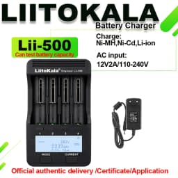Liitokala Lii-500 Lii-202 Lii-100 Lii-402 Battery Charger 3.7V/1.2V 18650/26650/16340/18500 Battery Charger with Screen Lii500