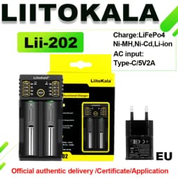 Liitokala Lii-500 Lii-202 Lii-100 Lii-402 Battery Charger 3.7V/1.2V 18650/26650/16340/18500 Battery Charger with Screen Lii500