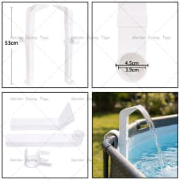 Pool Fountain Direct Mounting Compatible With Bestway or Intex Nozzles Pool Waterfall Easy To Install, Suitable for Pool Parties