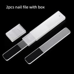Clear Glass Nail File Buffing Grit Sanding Polishing Grinding Manicure Nail Art Tools Set Professional Glass Nano Nail Saw