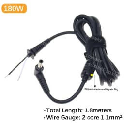 DC 5.5 x 2.5 / 5.5*2.5 Power Supply Plug Connector With Cord / Cable For Toshiba Asus Lenovo Laptop Adapter 1.2m