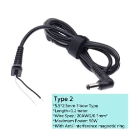 DC 5.5 x 2.5 / 5.5*2.5 Power Supply Plug Connector With Cord / Cable For Toshiba Asus Lenovo Laptop Adapter 1.2m