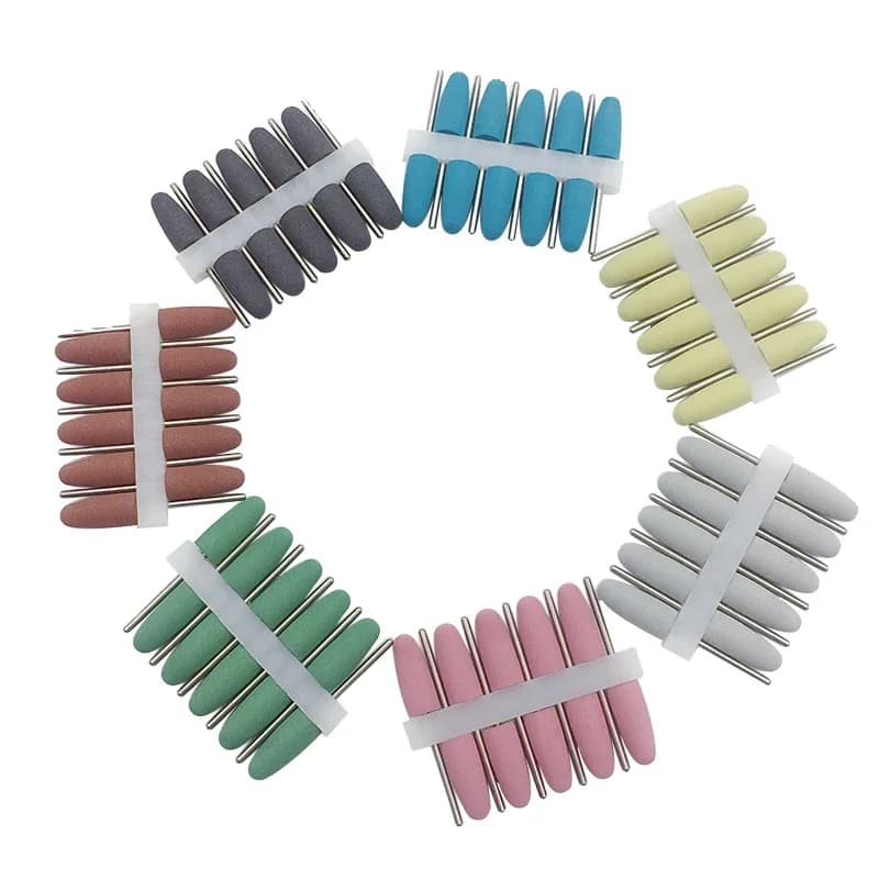 10Pcs/Lot Silicone Rubber Dental Polisher Nail Drill Milling Cutter Handpiece Grinding Machine Polishing Tools
