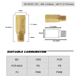 ZSDTRP 20pcs Carburetor Main/Slow Pilot Jet Set Replacement For PWK PWM PE 24 26 28 30 PJ FCR-MX CV Motorcycle Carburetor Jets