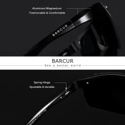 BARCUR Sport Classic Design Aluminum Sunglasses Men Women Polarized Anti-Reflective Photochromic Sun Glasses UV400