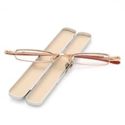 Metal Frame Exquisite Mini Presbyopia Glasses Women Man Resin Lens Portable Pen Holder Ultra Small Reading Glasses +1.0 To +4.0
