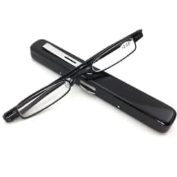 Metal Frame Exquisite Mini Presbyopia Glasses Women Man Resin Lens Portable Pen Holder Ultra Small Reading Glasses +1.0 To +4.0