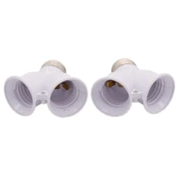 White E27 to 2 E27 Lamp Base Led Lighting Double Screw Bulb Socket Converter Saving LED Light Halogen Lamp Holder 3A