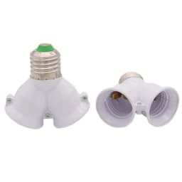 White E27 to 2 E27 Lamp Base Led Lighting Double Screw Bulb Socket Converter Saving LED Light Halogen Lamp Holder 3A