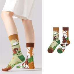 New original AB autumn and winter personalized mid tube combed cotton socks, trendy sports and casual socks